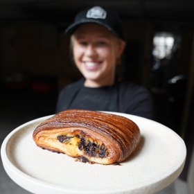 Tuga's new pastry is Pain de Suisse filled with chocolate and cream pastry.