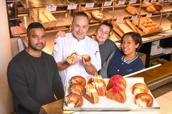 Drom Bakery owners (left to right): Vinnie Kodladi, George Dardamanis, Mary Kodladi and Coners Buada.