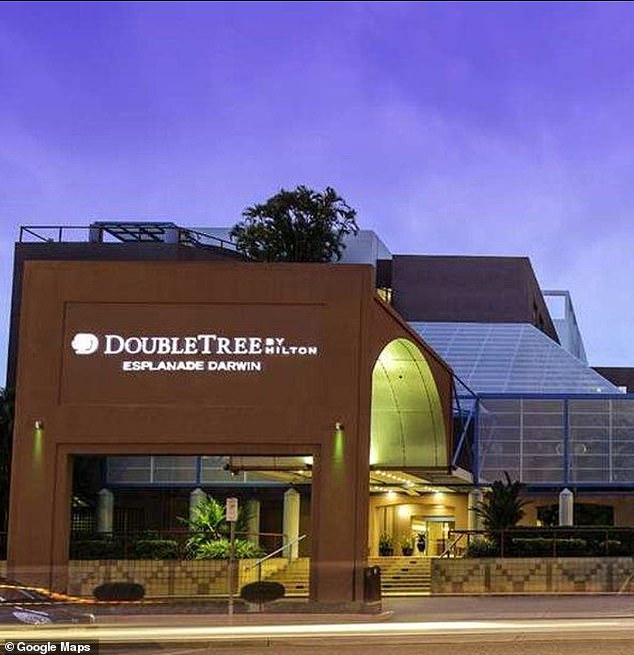 The minister was staying at the DoubleTree by Hilton hotel in Darwin on Friday night.