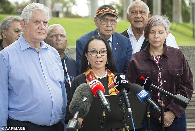 Australian Indigenous Peoples Minister Linda Burney (pictured center) said her staff tried to help the 51-year-old woman after she entered a hotel on Friday night asking for help.
