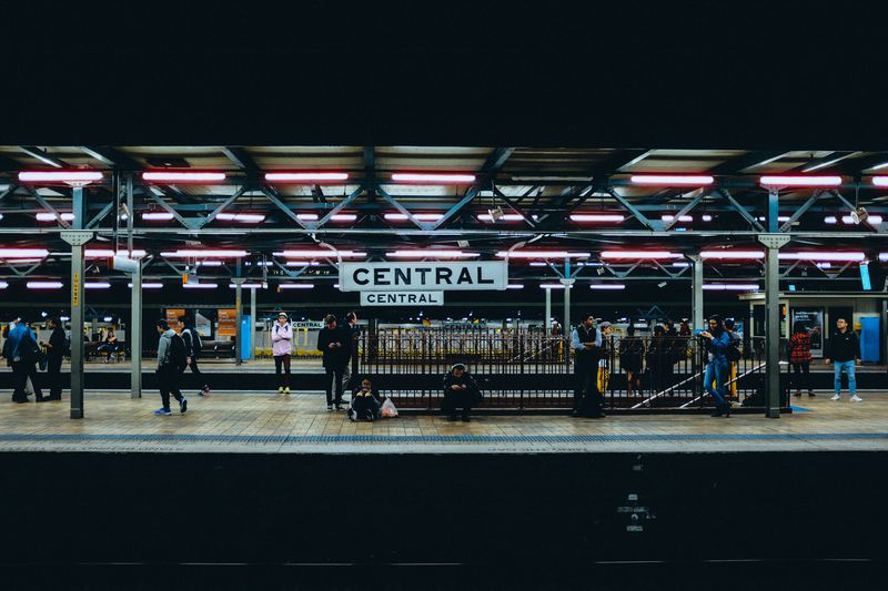 Platform of Sydney Central Station at night. (Nine)